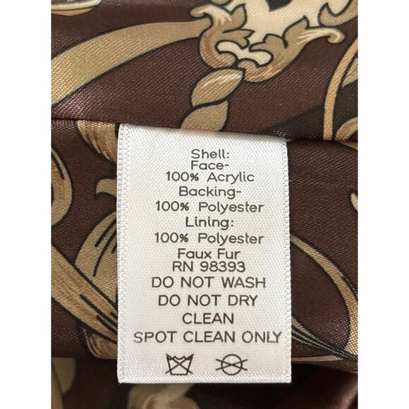 Dennis Basso Coat Women's Size Large Brown Faux Fur Lined Snow Winter Jacket - Picture 4 of 15